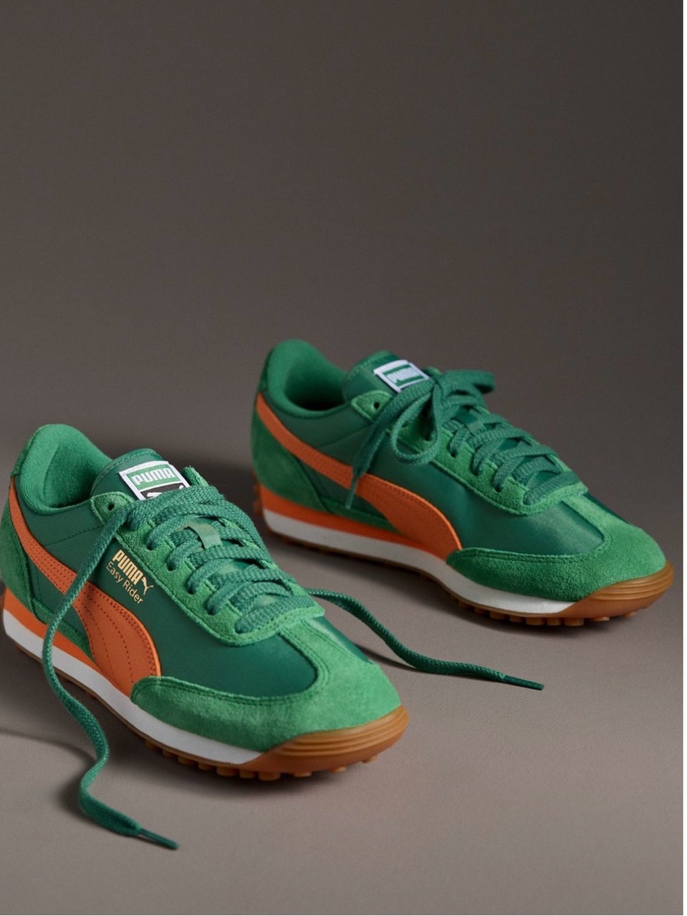 Puma Green with Orange Stripe Easy Rider Vintage Sneakers 11.5 women 10 men’s 43